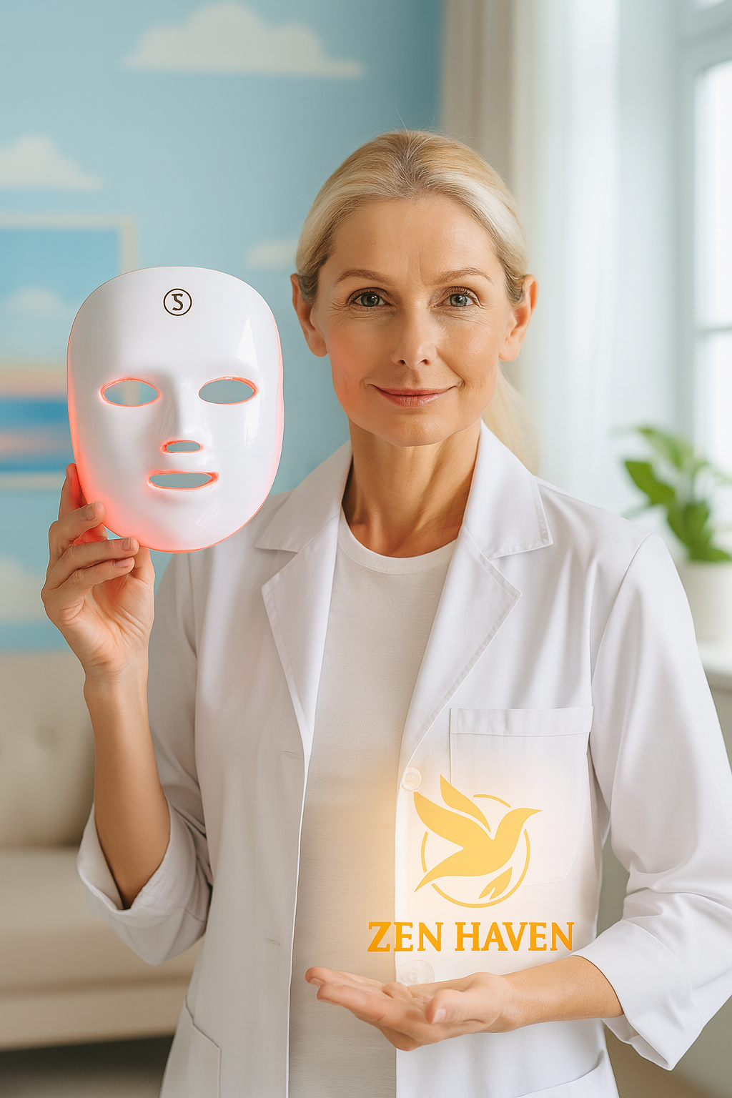 LED Mask for Acne & Wrinkles – Blue and Red Light Therapy Device for Clear, Youthful, Glowing Skin